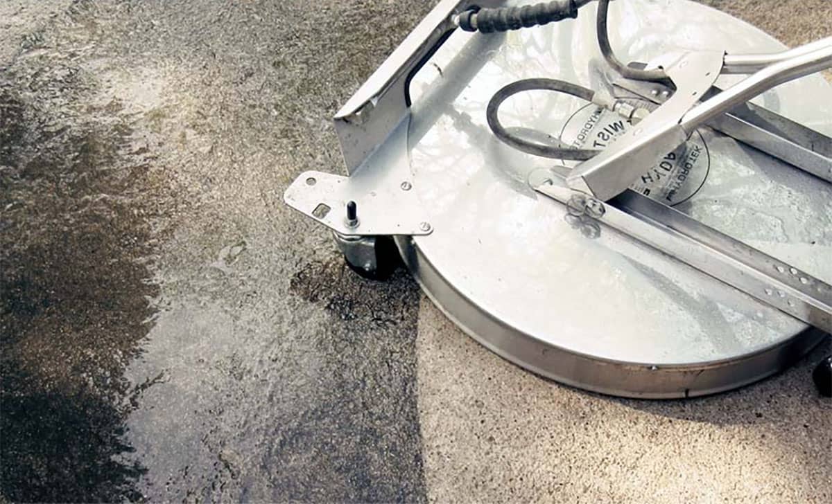silver pressure washing concrete