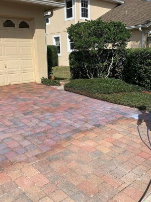 pressure washing professional cleaning pavers
